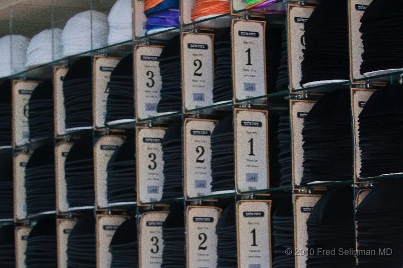 20100409_111855 D300.jpg - Yamulke (head covering) store, Mea Shearim